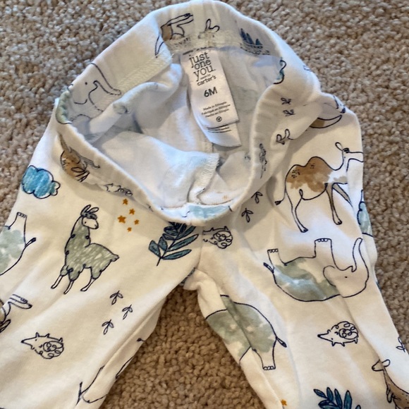 Carters bundle 6mo safari animal woodland animal stripe pant lot bundle - Picture 2 of 7
